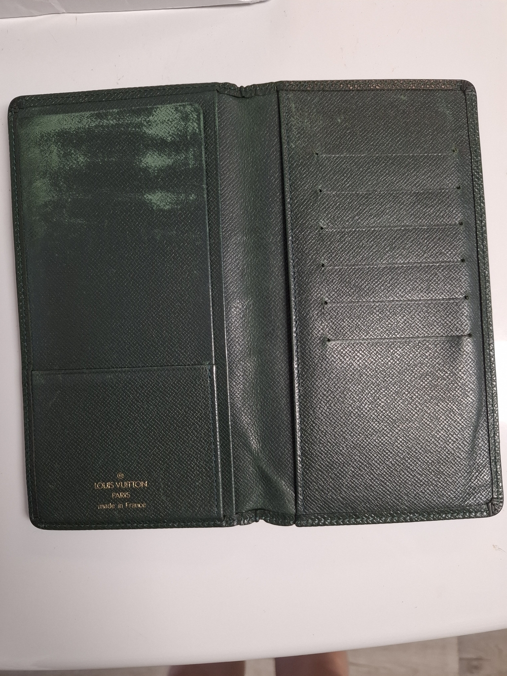 Louis Vuitton Dark Green Taiga Leather Long Wallet
